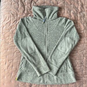 Lole Women's Heathered Sage Green Zip up Fleece Jacket